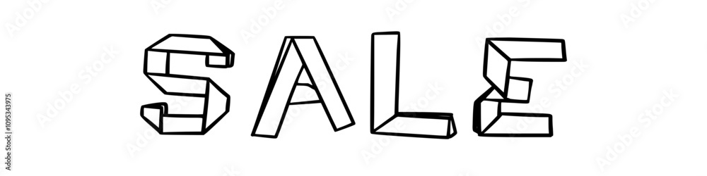 SALE in doodle origami style on transparency background SALE in doodle origami style on transparency background