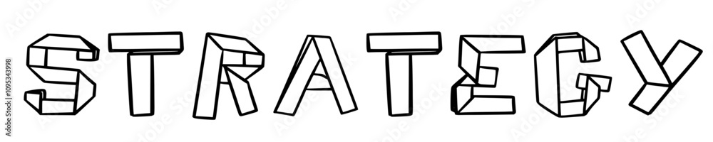 strategy in doodle origami style on transparency background strategy in doodle origami style on transparency background