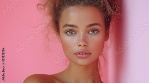 Wallpaper Mural Skin And Body Care. Portrait Of Beautiful Sexy Young Woman With Fresh Skin And Natural Professional Makeup. Cosmetic Concept. High Resolution Torontodigital.ca