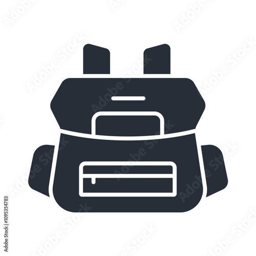 backpack icon. vector.Editable stroke.linear style sign for use web design,logo.Symbol illustration.