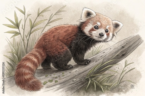 close up of a red panda, generative ai, ai generated