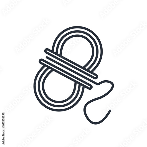 rope icon. vector.Editable stroke.linear style sign for use web design,logo.Symbol illustration.