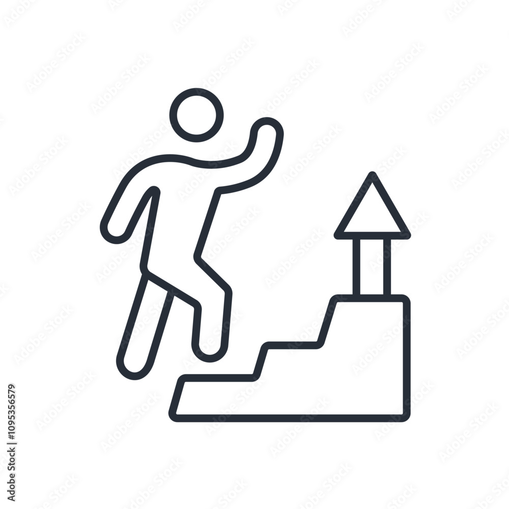 Step up icon. vector.Editable stroke.linear style sign for use web design,logo.Symbol illustration. Step up icon. vector.Editable stroke.linear style sign for use web design,logo.Symbol illustration.