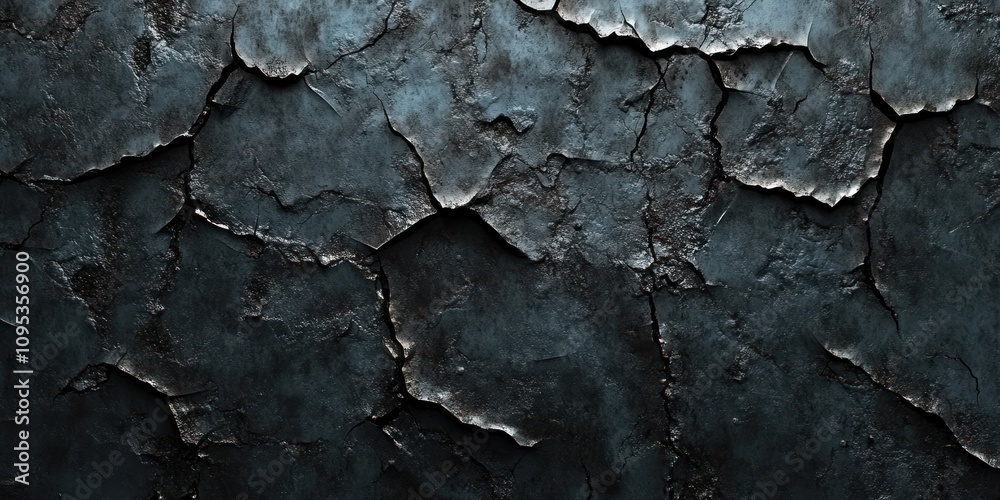 Dark Cracked Metallic Surface Texture Background Dark Cracked Metallic Surface Texture Background