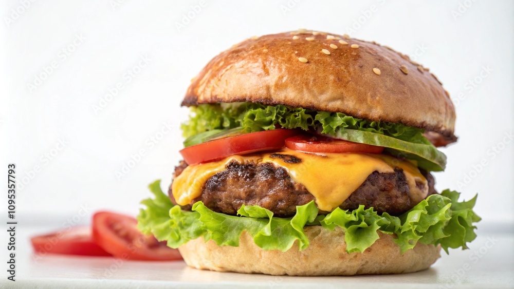 Hamburger isolated on white background. Clipping path Hamburger isolated on white background. Clipping path