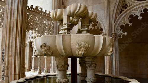 Elaborate Manueline Style Fountain in Portuguese Monastery