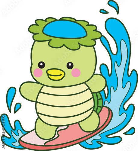 Kawaii japanese mythology Kappa sticker cute.
Cute kappa mascot ghost japanese.
 