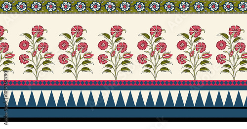 Ethnic Turkish Geometrical islamic seamless border vector Art Design
