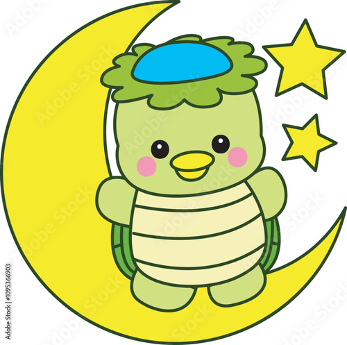 Kawaii japanese mythology Kappa sticker cute.
Cute kappa mascot ghost japanese.
 