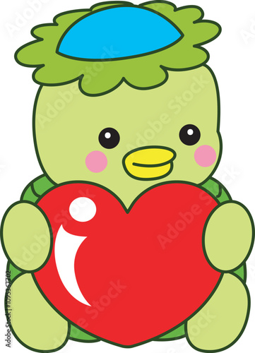 Kawaii japanese mythology Kappa sticker cute.
Cute kappa mascot ghost japanese.
 