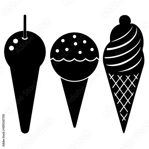 ice cream set vector illustration