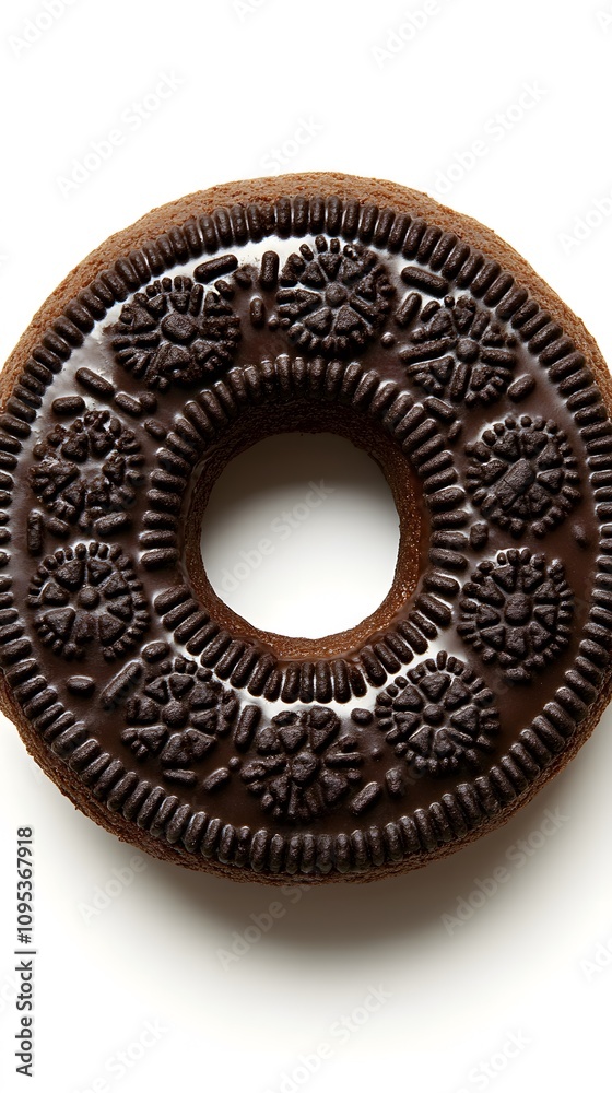 Food, Oreo Donut, on White Background, Photo Realistic, Wallpaper, Cover and Screen for Smartphone, PC, Laptop, 9:16 and 16:9 Format Food, Oreo Donut, on White Background, Photo Realistic, Wallpaper, Cover and Screen for Smartphone, PC, Laptop, 9:16 and 16:9 Format