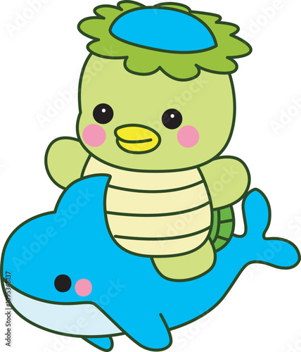 Kawaii japanese mythology Kappa sticker cute.
Cute kappa mascot ghost japanese.
 
