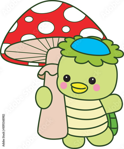 Kawaii japanese mythology Kappa sticker cute.
Cute kappa mascot ghost japanese.
 