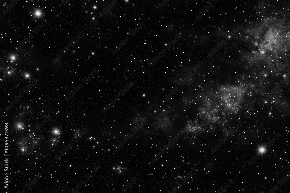 Fototapeta premium Black Starry Sky with Subtle Nebula Accents