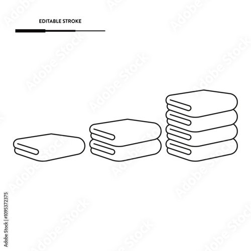 Folded Towel Icon Set Vector Design.