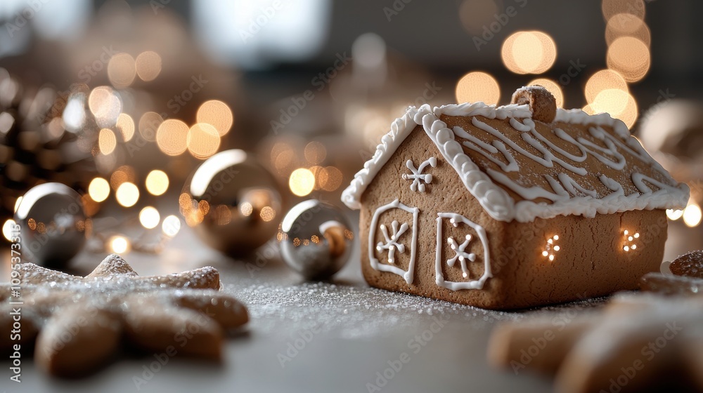 A gingerbread house with a roof A gingerbread house with a roof