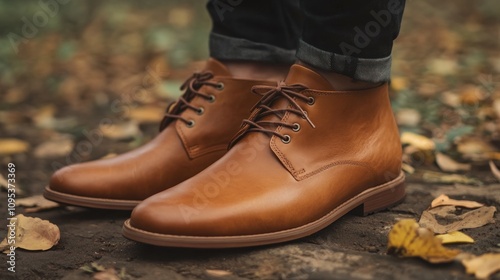 Stylish Tan Leather Boots Autumn Outdoor Fashion