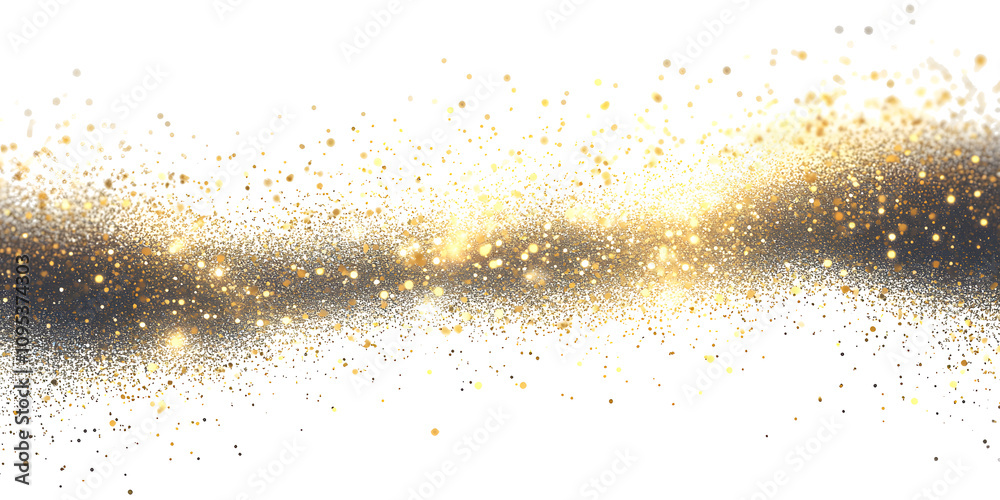 Sparkling dust particles. PNG, Gold sparkle splatter border .Festive background with gold glitter and confetti for celebration. Background with glowing golden particles. Sparkling dust particles. PNG, Gold sparkle splatter border .Festive background with gold glitter and confetti for celebration. Background with glowing golden particles.