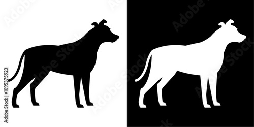 ofvs757 OutlineFilledVectorSign ofvs - dog vector icon . silhouette . mixed breed sign . isolated transparent . black outline and filled version . AI 10 / EPS / PNG . g12103