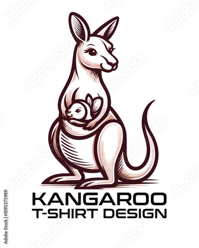 Kangaroo Vector T Shirt Design photo