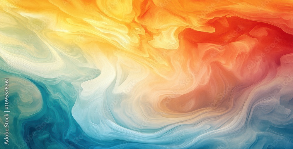 Obraz premium 鮮やかな色彩が混じり合う抽象的なアート