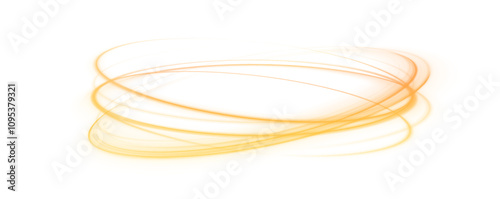 Vector PNG white abstract background with yellow gold glow, blurred light lines, waves. Bright sparkling speed line for futuristic design and banner. Energy flow tunnel.