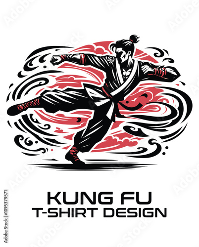 Kung Fu Vector T shirt Design