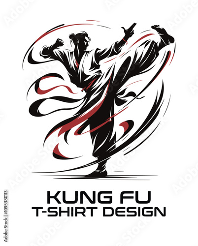 Kung Fu Vector T shirt Design