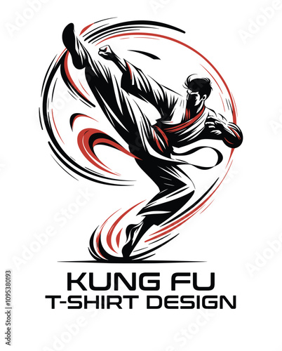 Kung Fu Vector T shirt Design