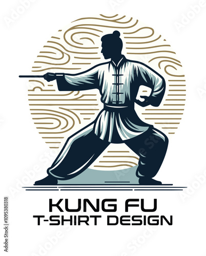 Kung Fu Vector T shirt Design
