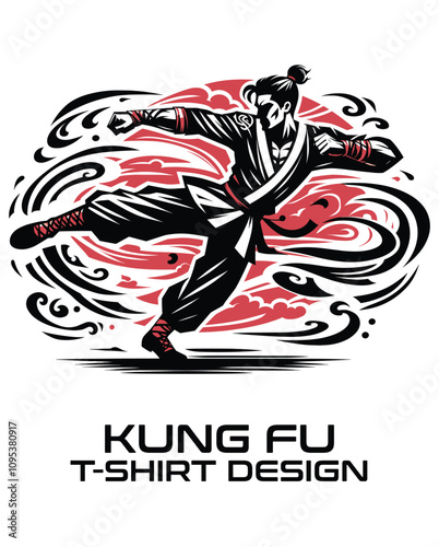 Kung Fu Vector T shirt Design