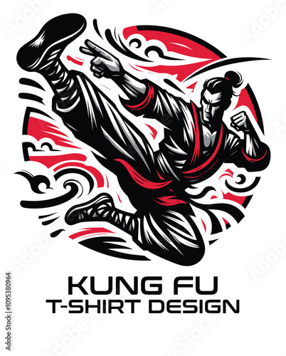Kung Fu Vector T shirt Design