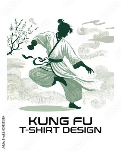 Kung Fu Vector T shirt Design