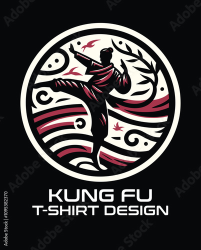 Kung Fu Vector T shirt Design