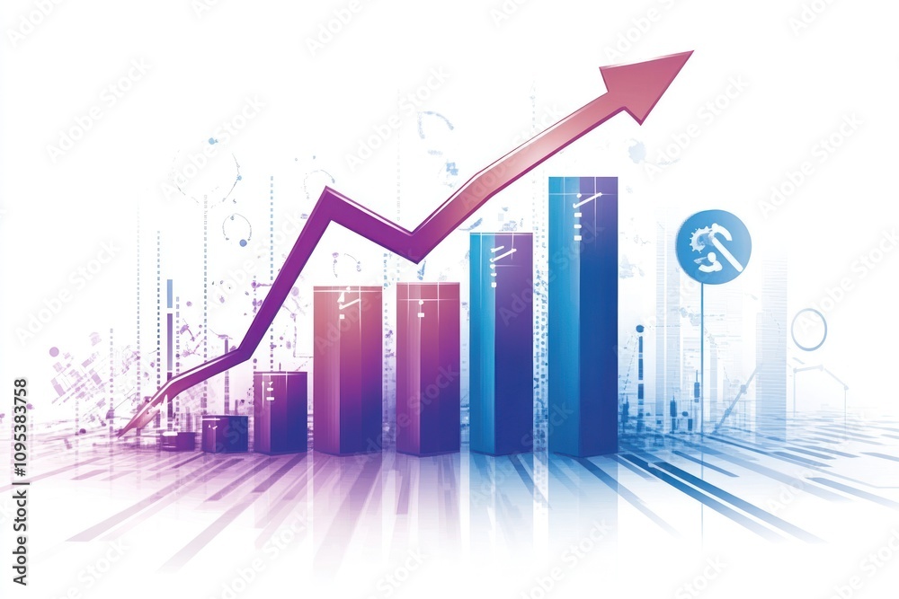 Rising Bar Graph Shows Increasing Financial Growth Rising Bar Graph Shows Increasing Financial Growth