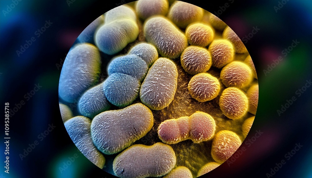 A detailed close-up of Escherichia coli bacteria in vibrant colors under a microscope, symbolizing microbiological study and scientific research. A detailed close-up of Escherichia coli bacteria in vibrant colors under a microscope, symbolizing microbiological study and scientific research.
