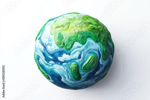 A Sculpted Earth Model Showing Land and Water photo