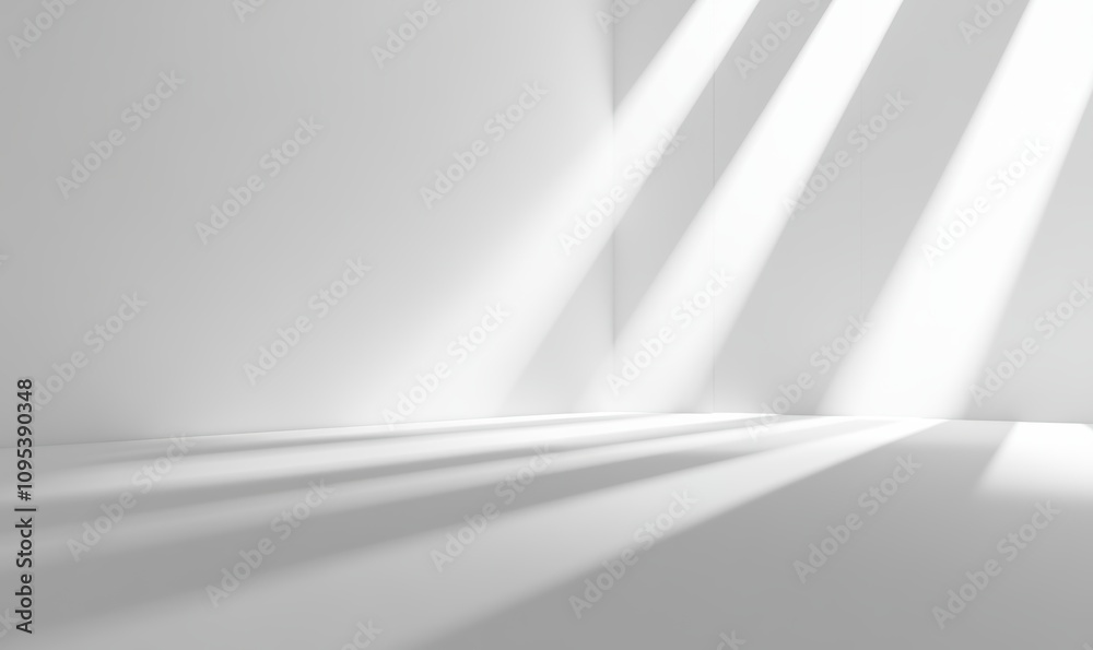 custom made wallpaper toronto digital白い背景に差し込む光の束と影のコントラストが美しい空間