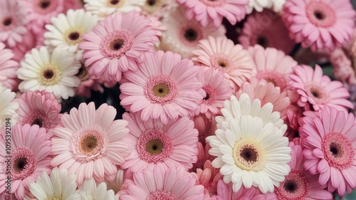 Bunch of pink and white flowers