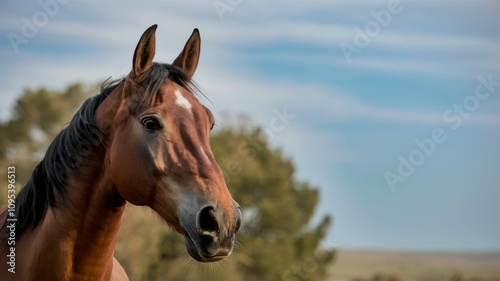 Majestic Chestnut Horse Portrait 