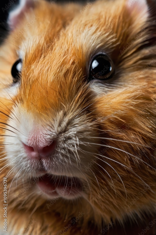 Small brown and white hamster with a pink nose Small brown and white hamster with a pink nose
