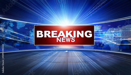 Breaking news in tv studio