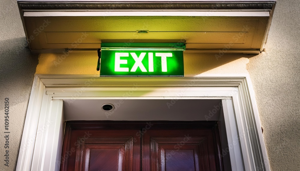 Fototapeta premium exit sign about doors