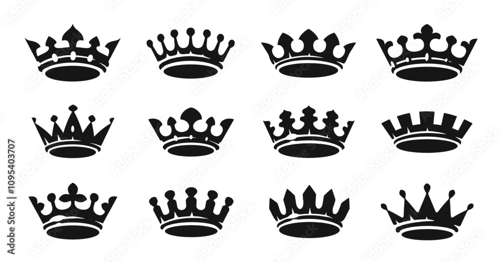 Set of symbols icon royal crown. Royal, premium quality, vip, elite, luxury design element Set of symbols icon royal crown. Royal, premium quality, vip, elite, luxury design element