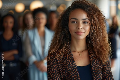 Portrait of an Inspiring Multicultural Female Leader in a Corporate Office photo