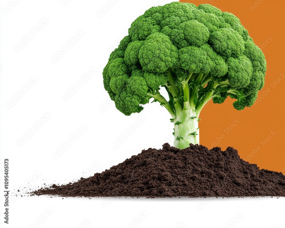 custom made wallpaper toronto digitalFresh Broccoli Growing in Soil Healthy Food Farm to Table Agriculture