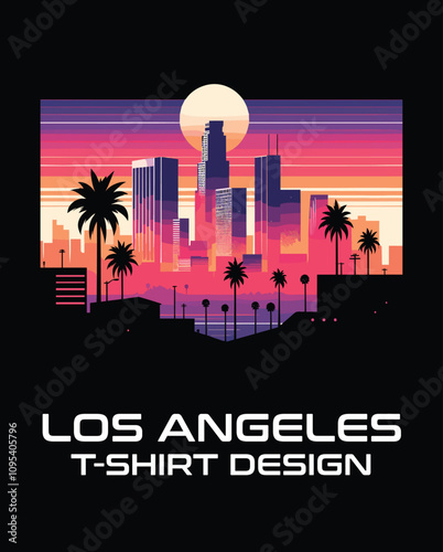Los Angeles Vector T shirt Design