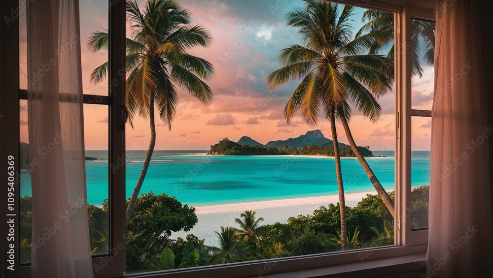 Fototapeta premium Palmen am Meer 