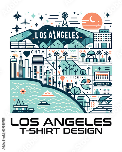 Los Angeles Vector T shirt Design